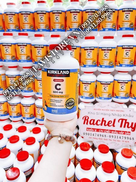 (10/2024) Viên ngậm Vitamin C 500mg Kirkland 500v
