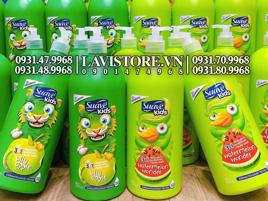(08/2026) Sữa tắm 3in1 Suave Kids 1.18L Watermelon - DƯA HẤU