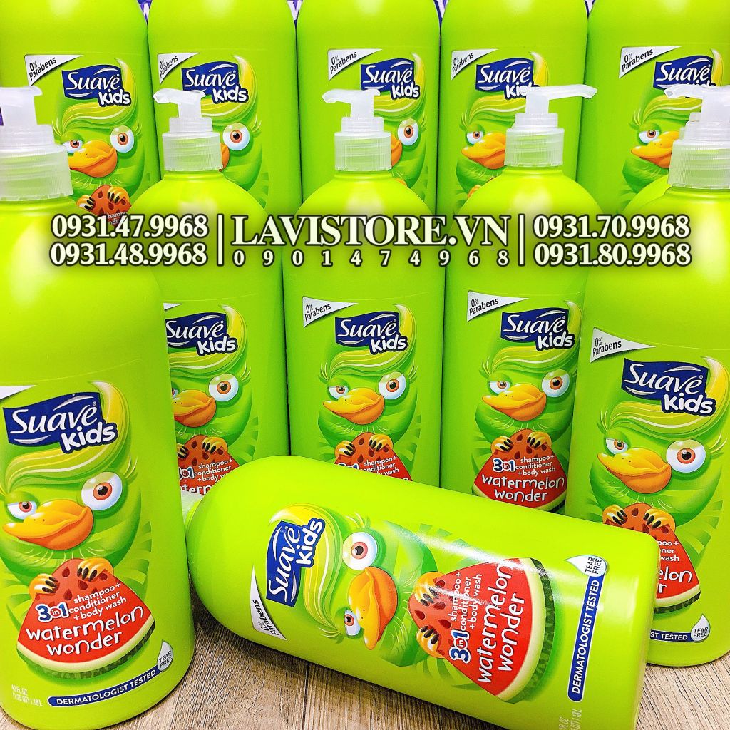 (08/2026) Sữa tắm 3in1 Suave Kids 1.18L Watermelon - DƯA HẤU