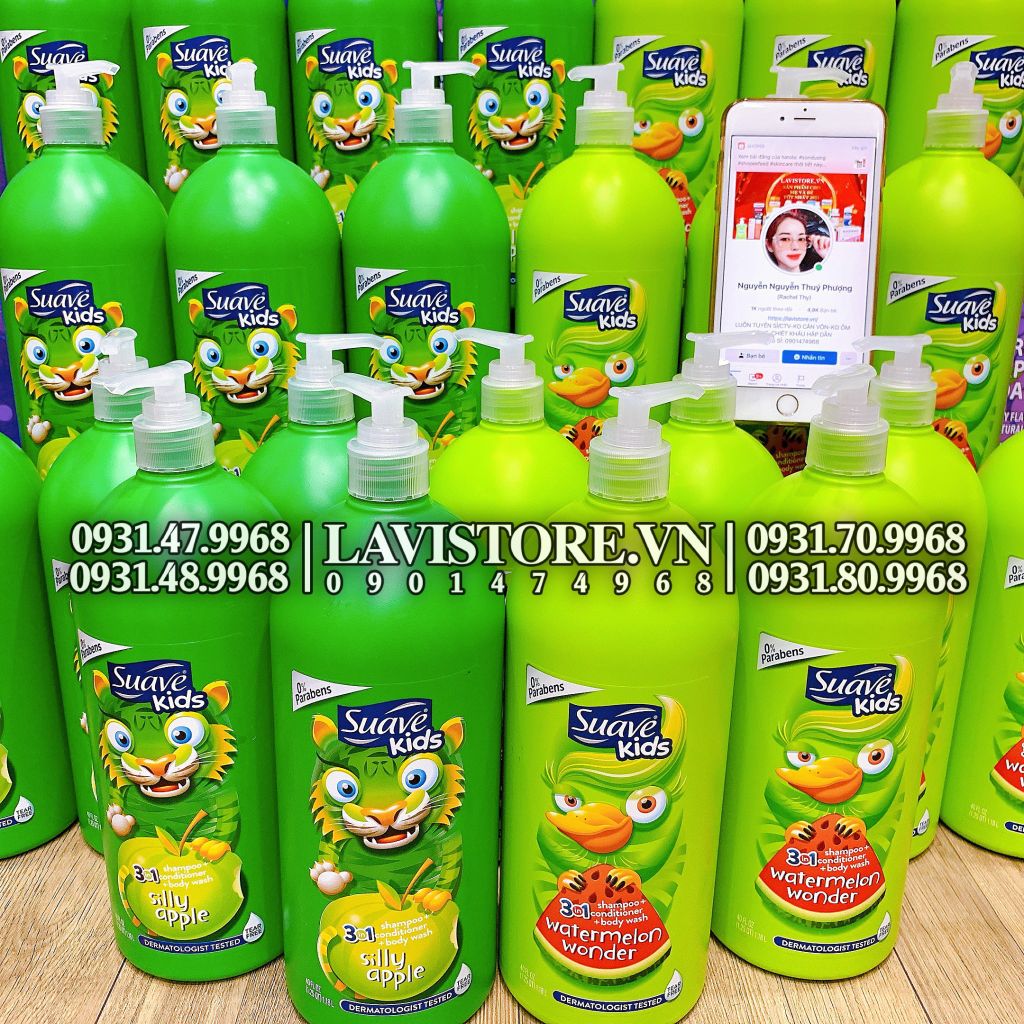 (08/2026) Sữa tắm 3in1 Suave Kids 1.18L Watermelon - DƯA HẤU