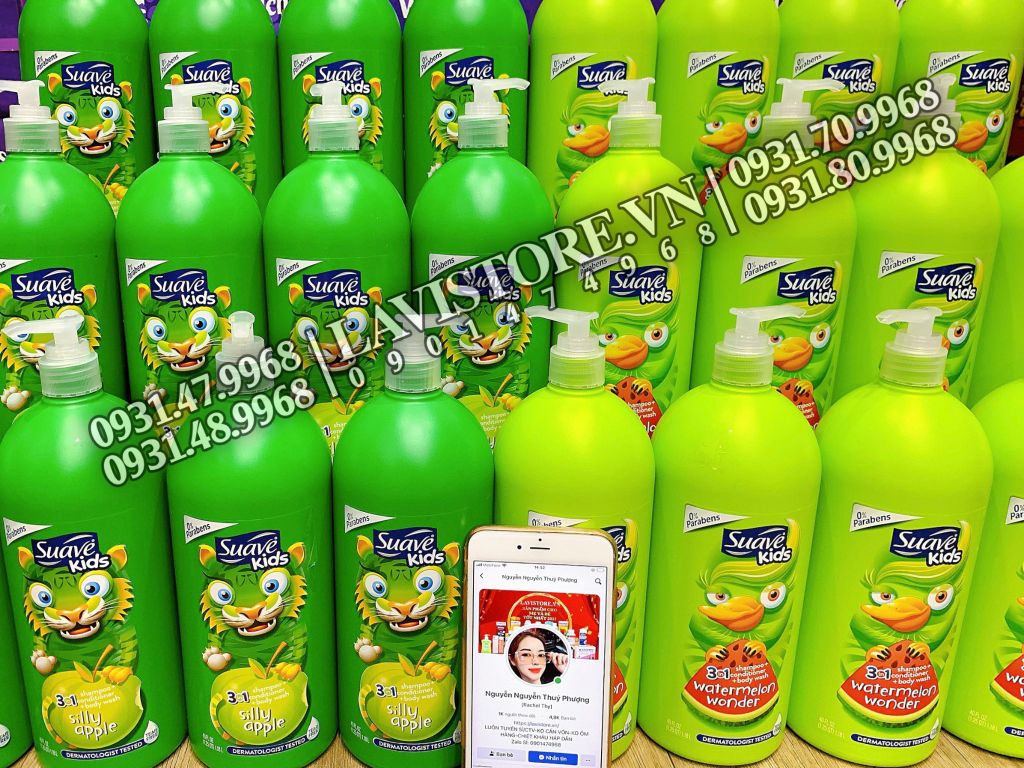 (08/2026) Sữa tắm 3in1 Suave Kids 1.18L Watermelon - DƯA HẤU