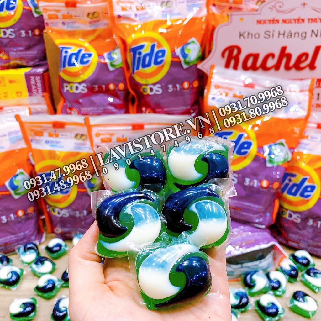 (03/2026) Viên giặt xả Tide PODS 156 viên (4 túi x 971g)