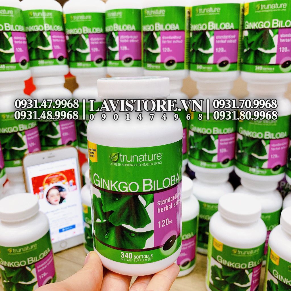 (12/2026) Bổ não MỸ Ginkgo Trunature 120mg 340v