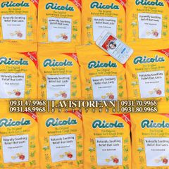 09/2023 (Tách set 26v) Kẹo Trị Ho Ricola Natural Herb Cough Drops 130 viên