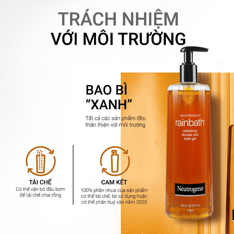 (09/25) Sữa tắm Neutrogena Rainbath Pears & Green Tea 473ml - XANH LÁ