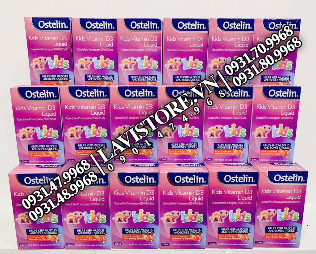 (01/2025) Ostelin Vitamin D3 Liquid Kids 20ml (khủng long)