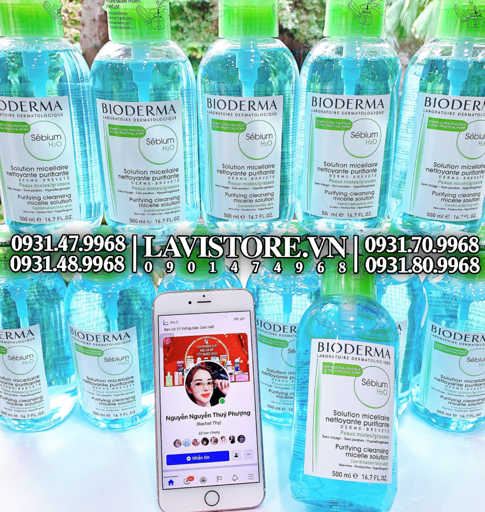 (07/2026) Tẩy trang Bioderma NẮP NHÚN 850ml - MÀU HỒNG