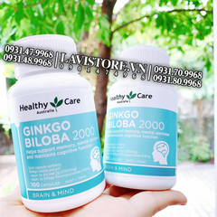 (02/2027) Bổ não Ginkgo Biloba 2000 Healthy Care 100v