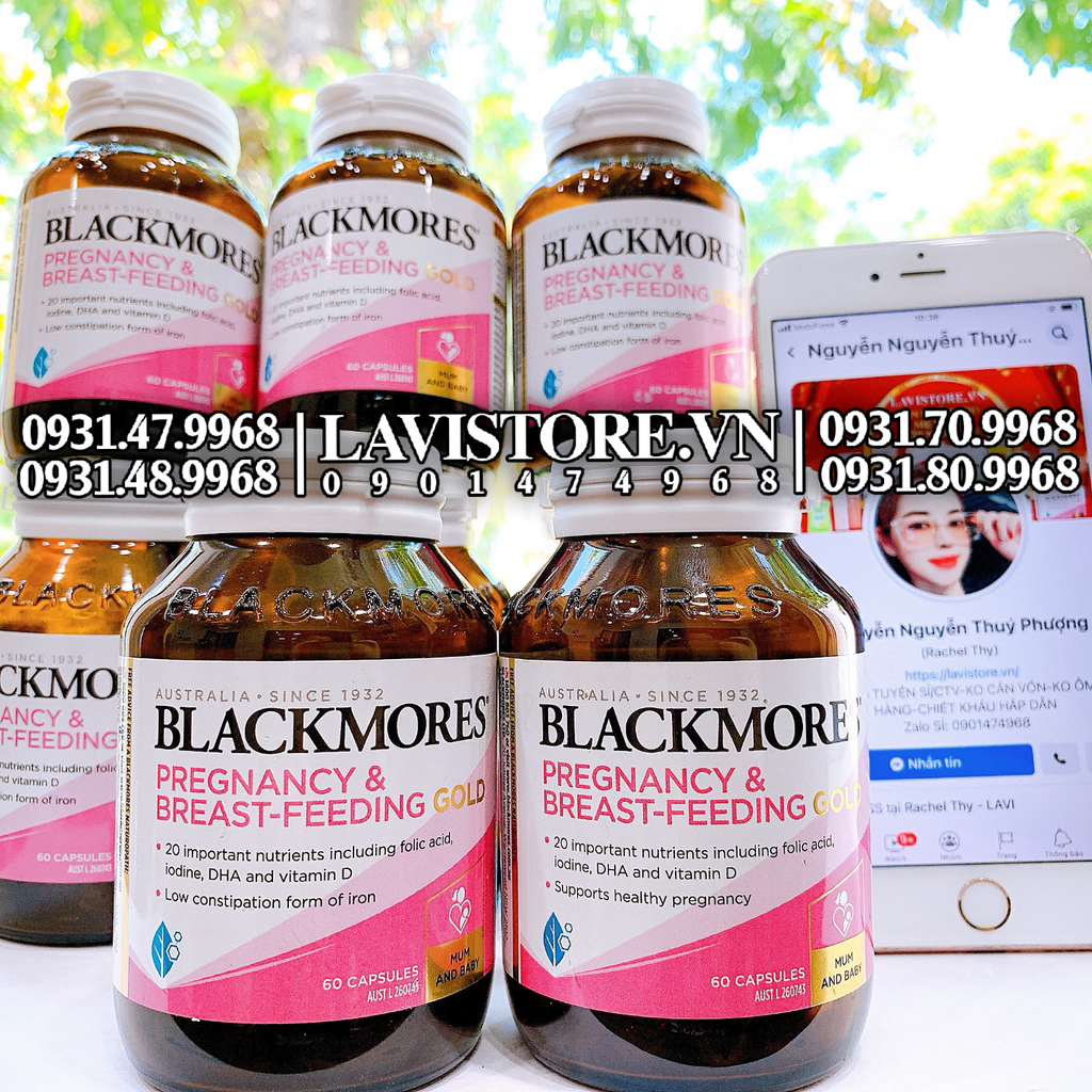 (04-07/2025) Bổ bầu Blackmores Pregnancy & Breast Feeding Gold 120v