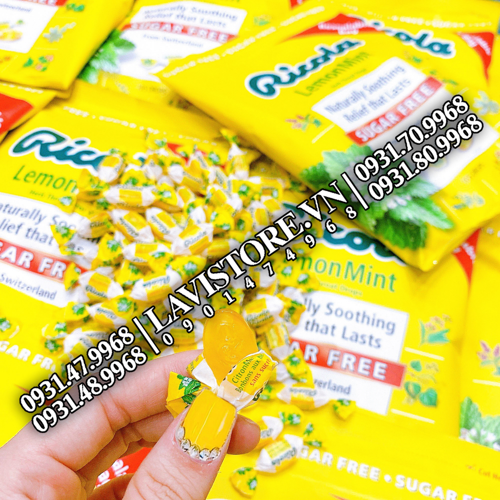 09/2023 (Tách set 26v) Kẹo Trị Ho Ricola Natural Herb Cough Drops 130 viên
