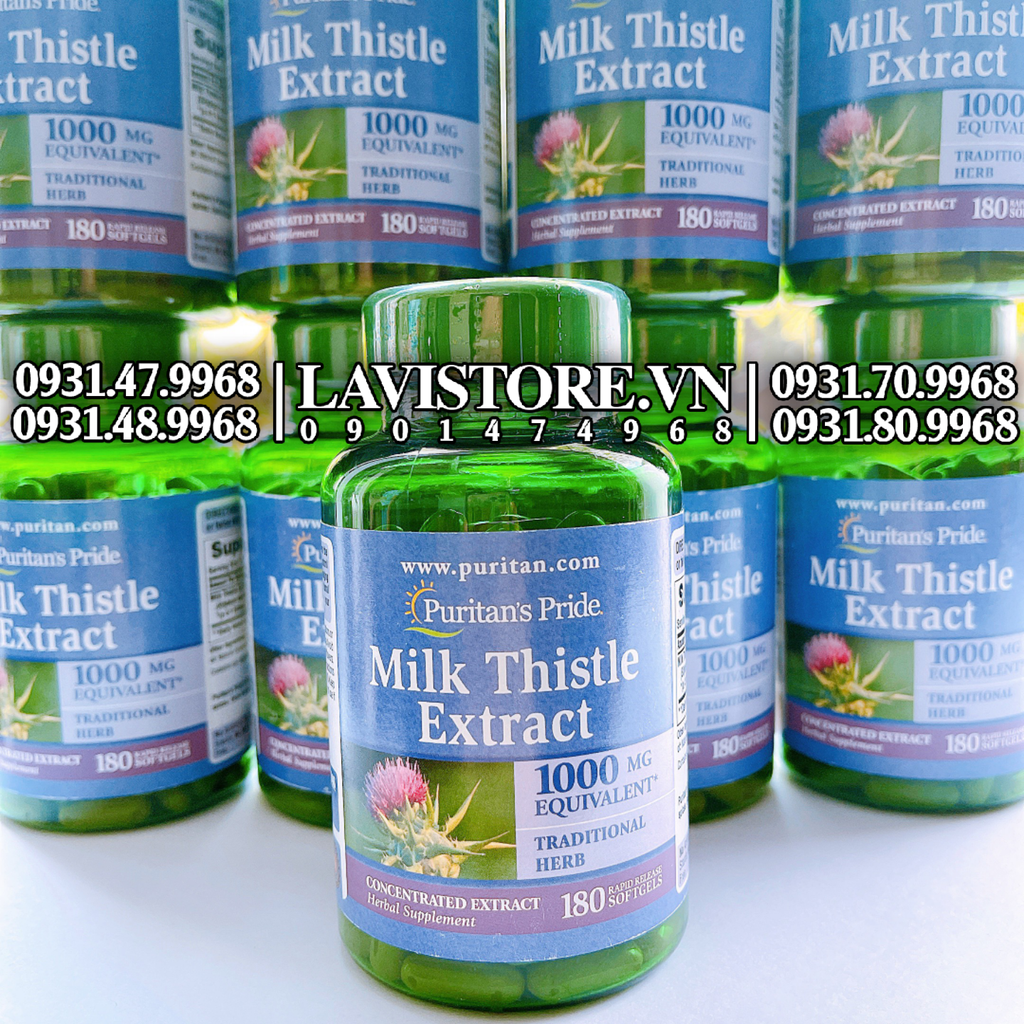 (12/2026) Giải độc gan Milk Thistle Extract 1000mg Puritan's Pride 180v