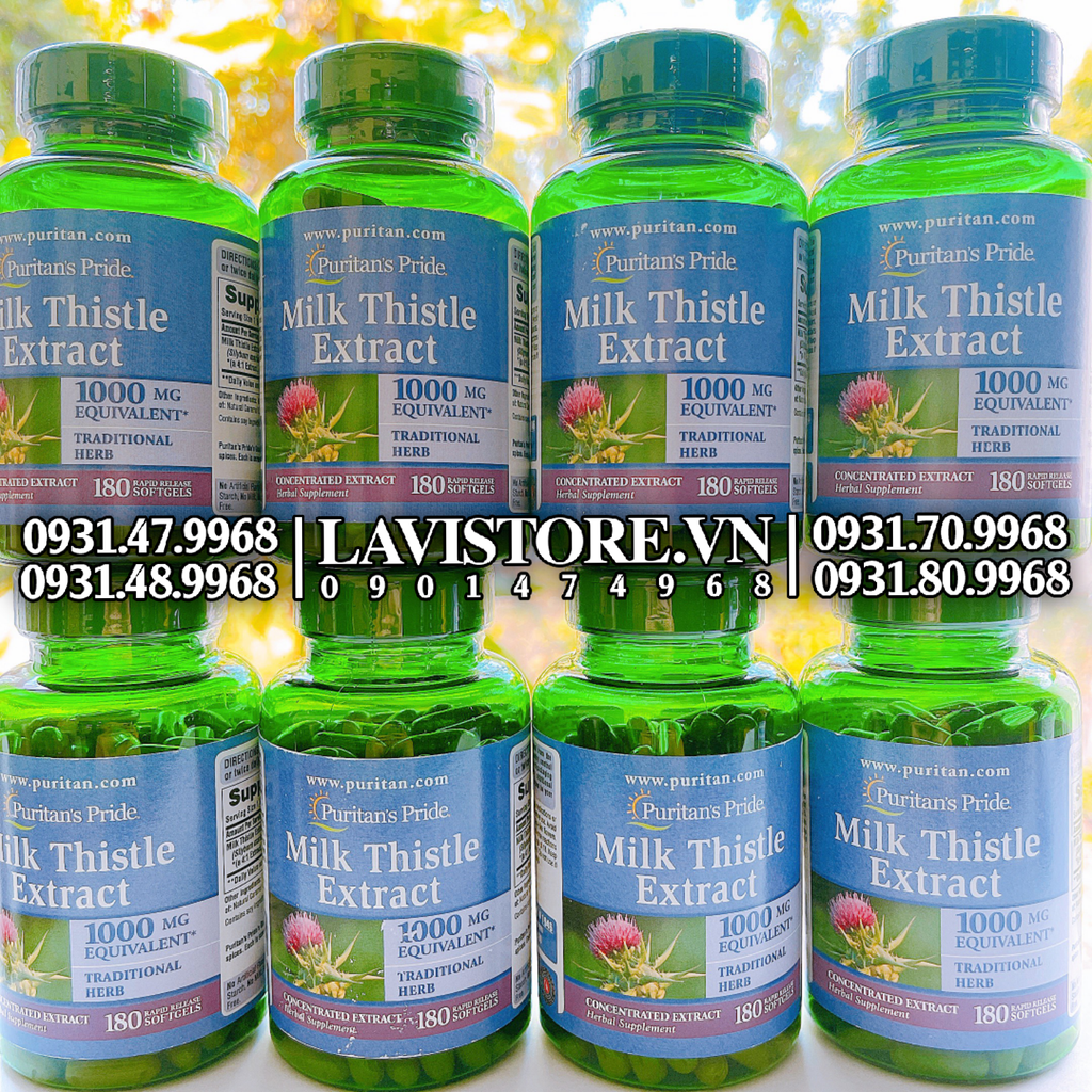 (12/2026) Giải độc gan Milk Thistle Extract 1000mg Puritan's Pride 180v