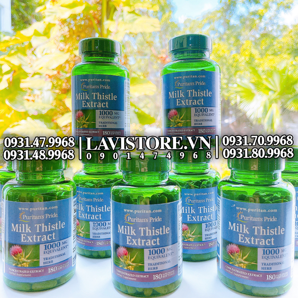 (12/2026) Giải độc gan Milk Thistle Extract 1000mg Puritan's Pride 180v