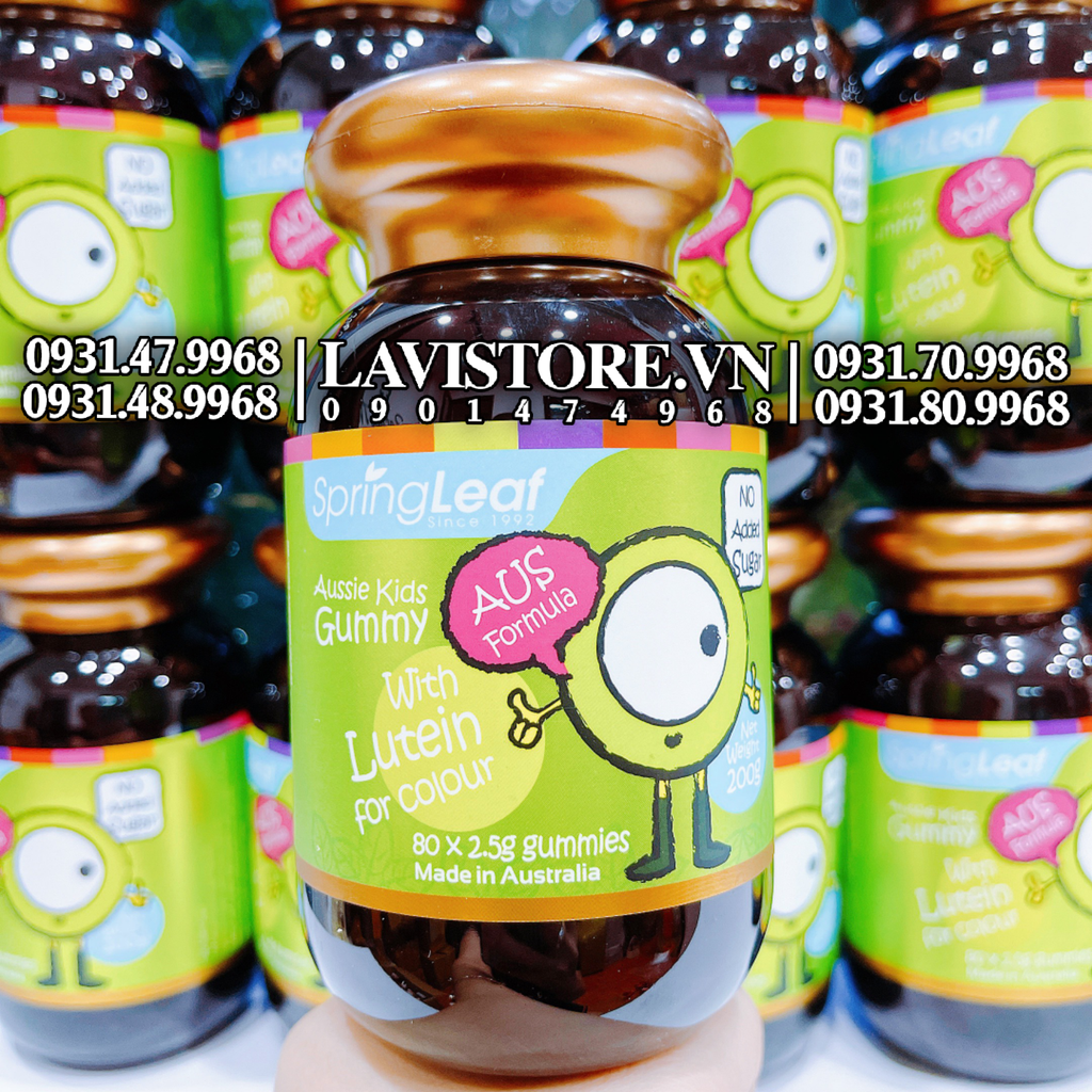 (09/2025) MẪU MỚI-Bổ mắt cho bé Gummy Lutein Spring Leaf 80 viên