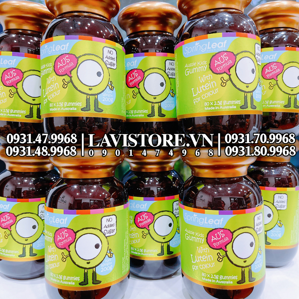 (09/2025) MẪU MỚI-Bổ mắt cho bé Gummy Lutein Spring Leaf 80 viên