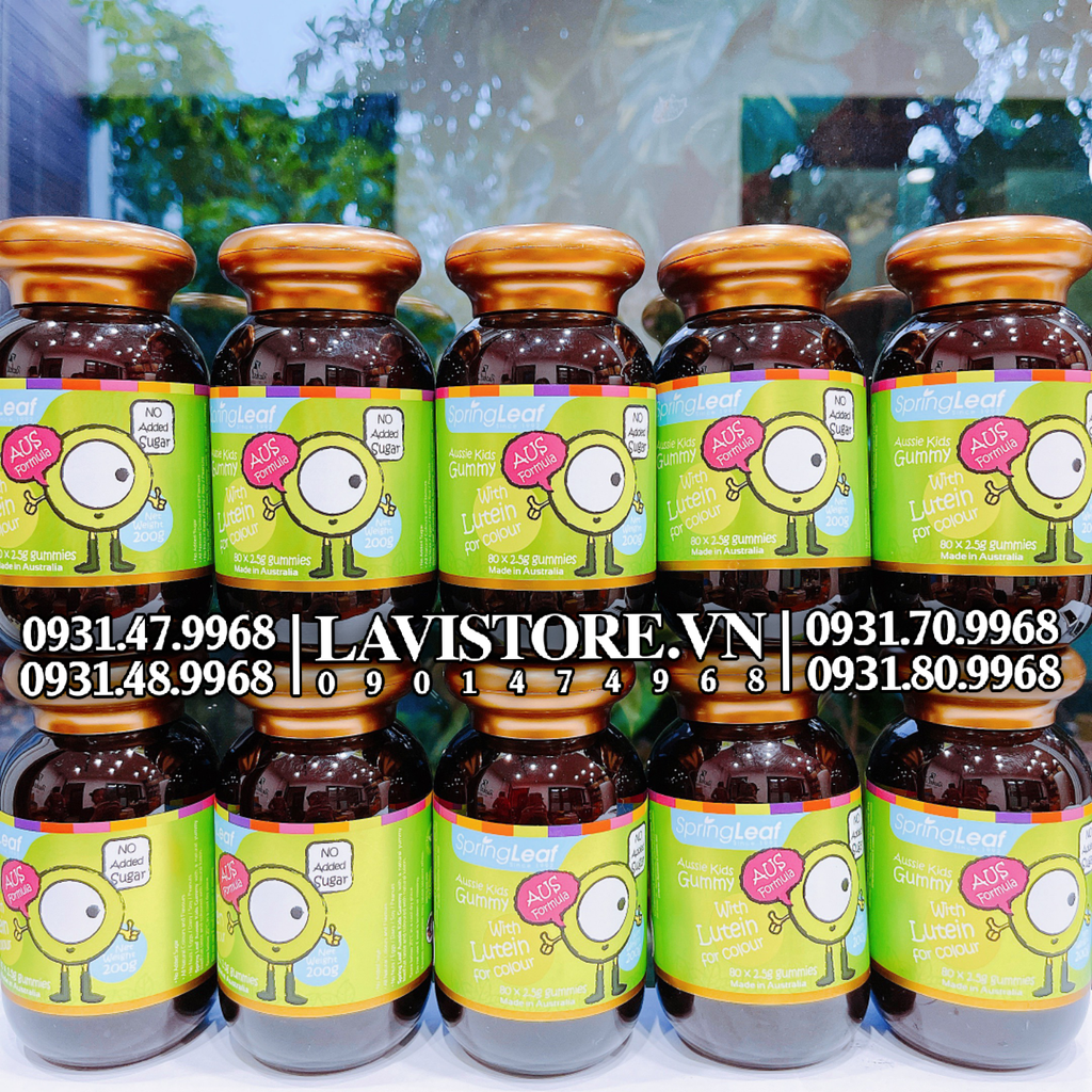 (09/2025) MẪU MỚI-Bổ mắt cho bé Gummy Lutein Spring Leaf 80 viên