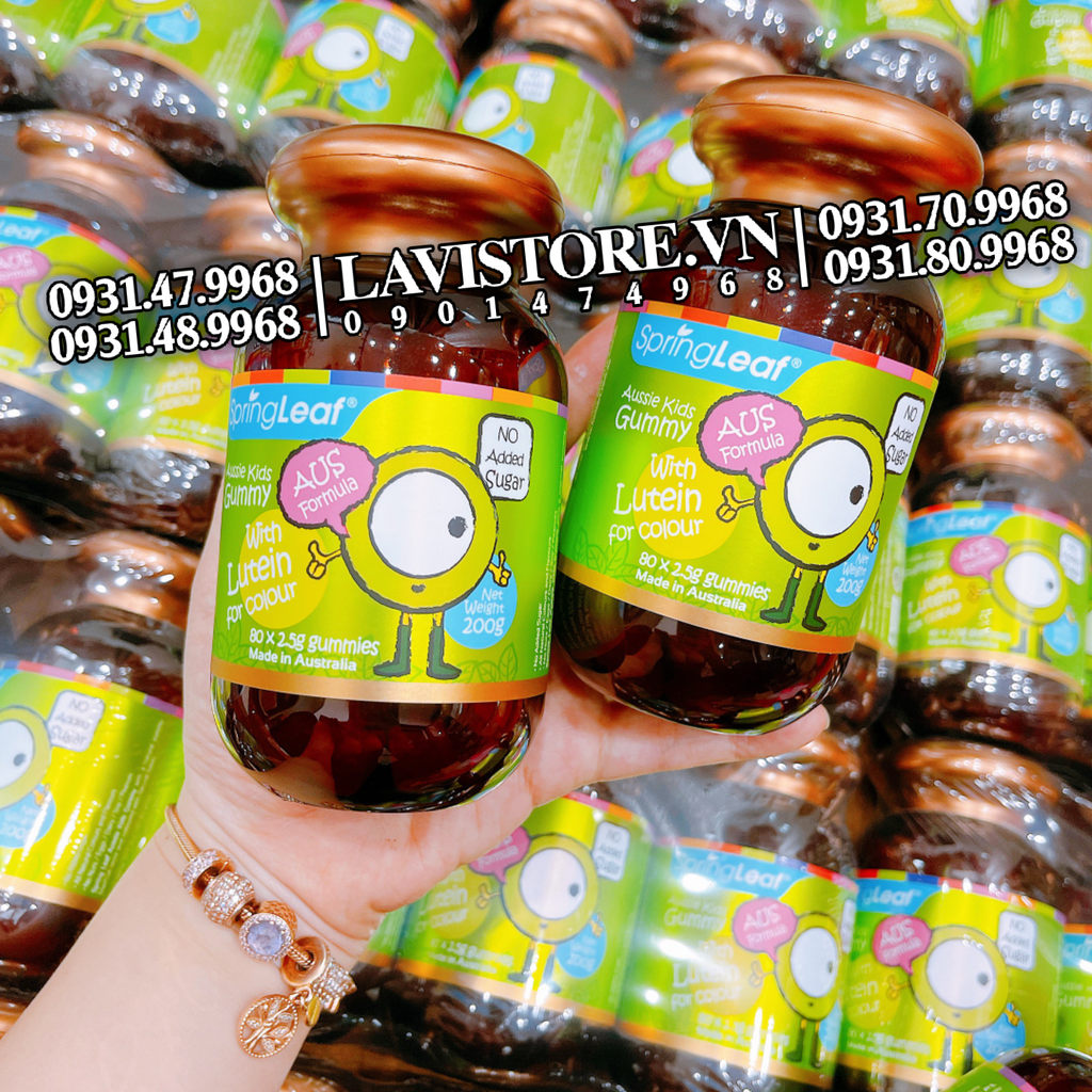 (09/2025) MẪU MỚI-Bổ mắt cho bé Gummy Lutein Spring Leaf 80 viên