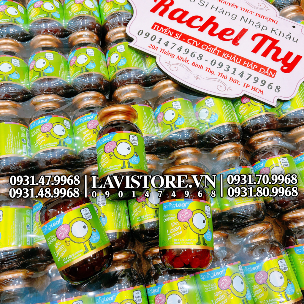 (09/2025) MẪU MỚI-Bổ mắt cho bé Gummy Lutein Spring Leaf 80 viên