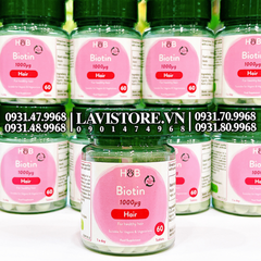 (09/2024) Viên uống mọc tóc Biotin 1000mg Hair 60 viên Holland & Barrett