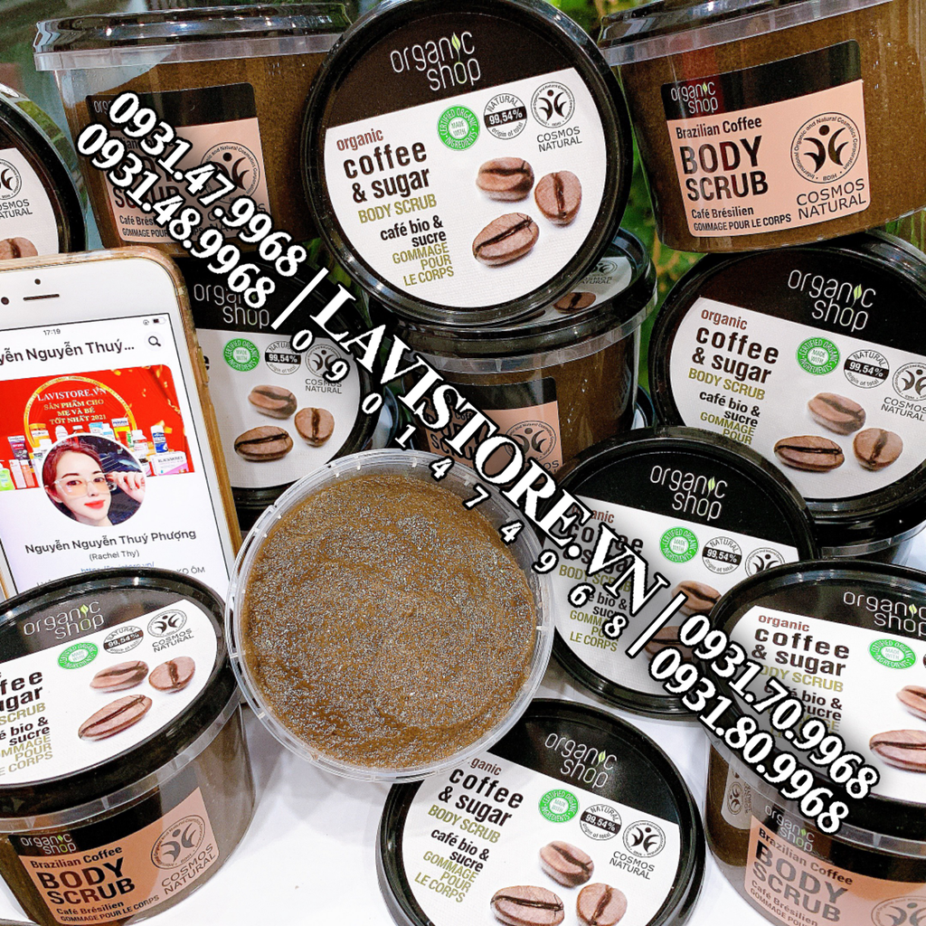 (02-03/2025) TDC cà phê Body Scrub Organic Shop 250ml