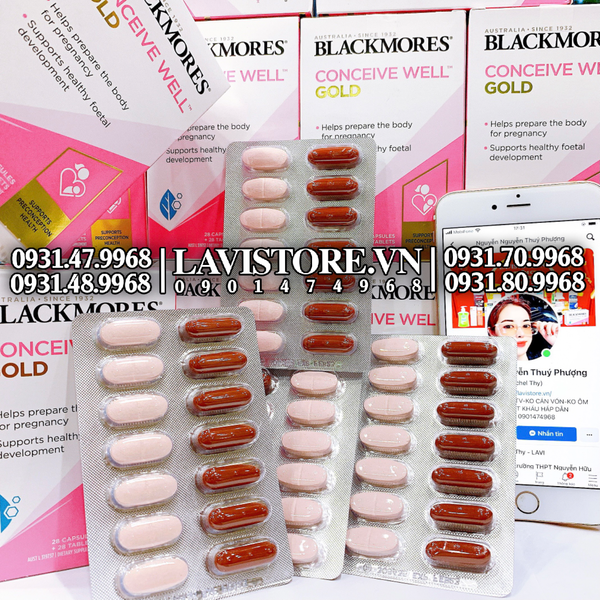 (10/2026) Tăng khả năng thụ thai Conceive Well Blackmores 56v