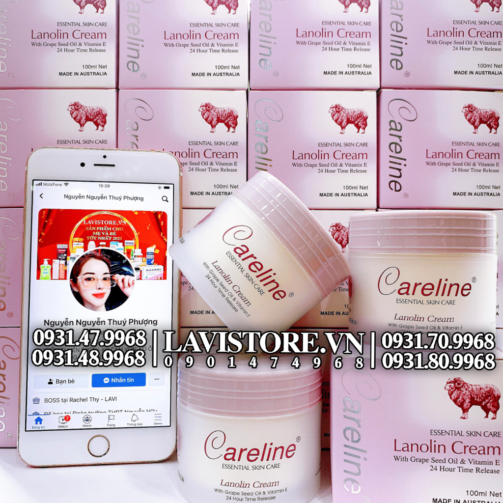 (08/2025) Kem cừu Careline Lanolin Úc 100ml - CAM (chống lão hoá)