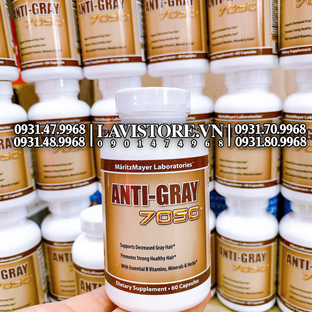 (12/2025) Viên uống trị tóc bạc Anti-Gray 7050 60 viên Mỹ