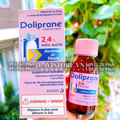 (01/2025) Siro hạ sốt Doliprane 2,4% của Pháp 100ml