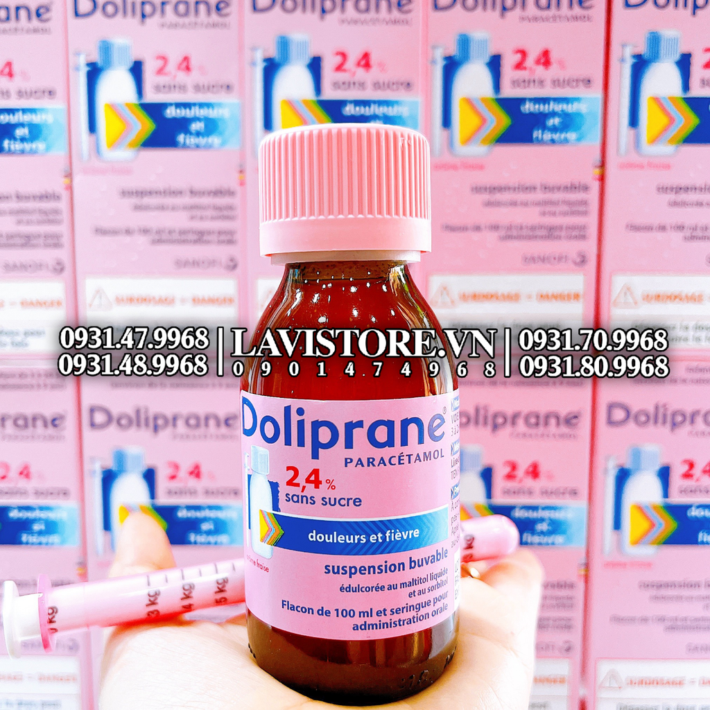 (01/2025) Siro hạ sốt Doliprane 2,4% của Pháp 100ml