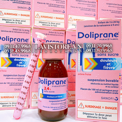 (01/2025) Siro hạ sốt Doliprane 2,4% của Pháp 100ml
