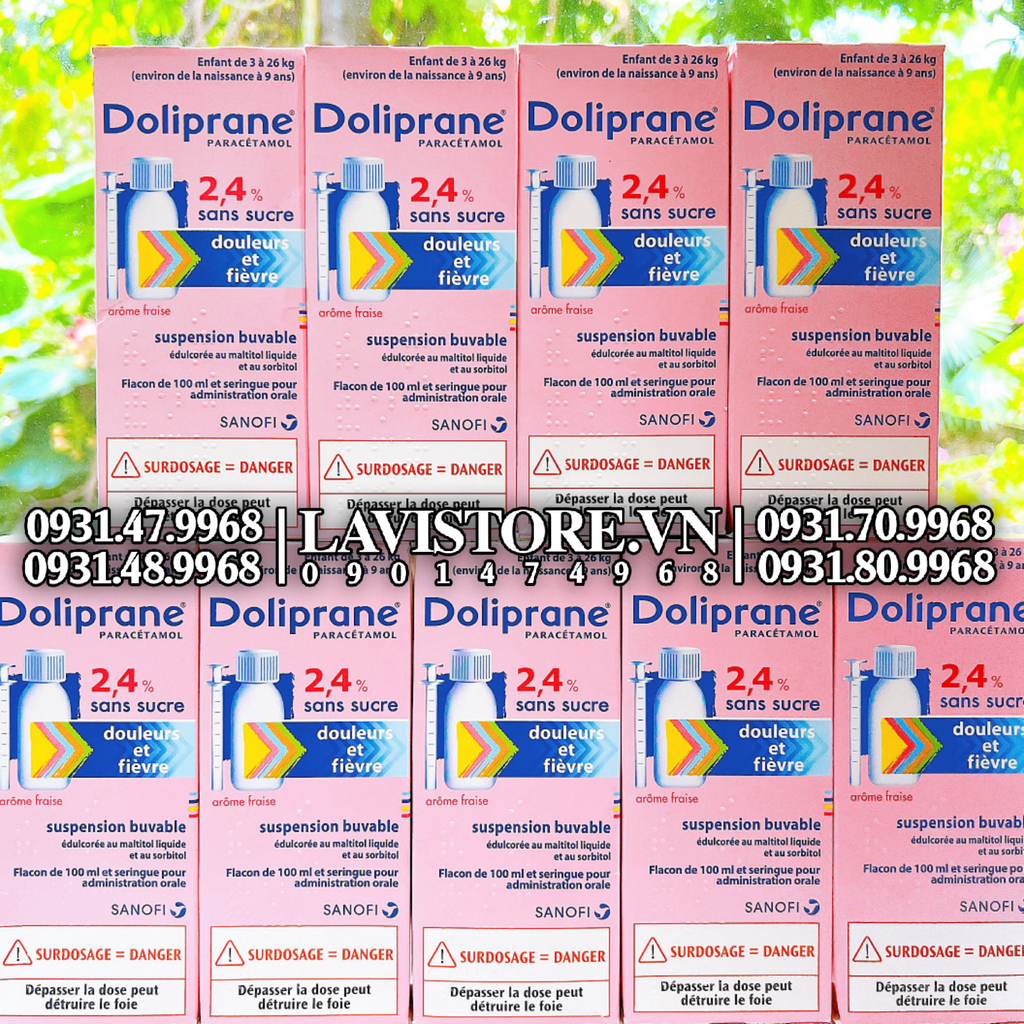 (01/2025) Siro hạ sốt Doliprane 2,4% của Pháp 100ml