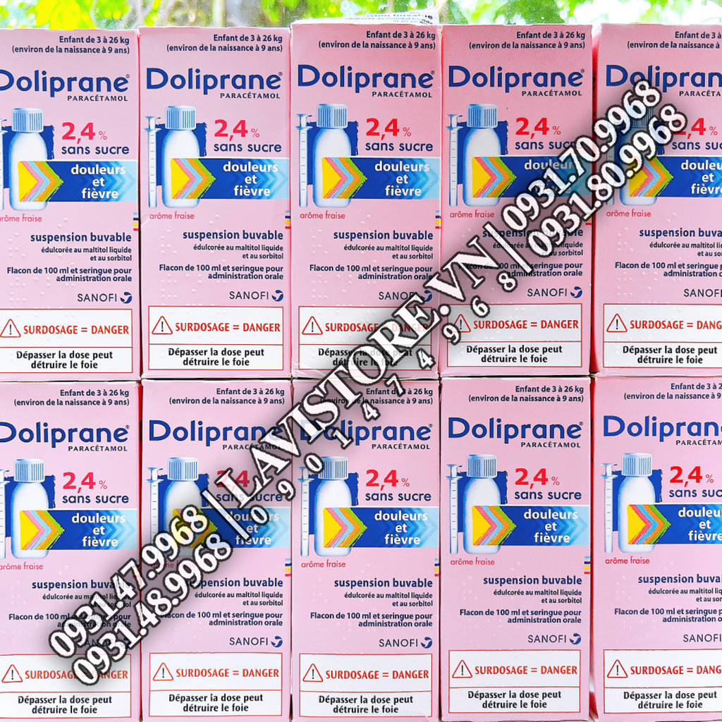 (01/2025) Siro hạ sốt Doliprane 2,4% của Pháp 100ml