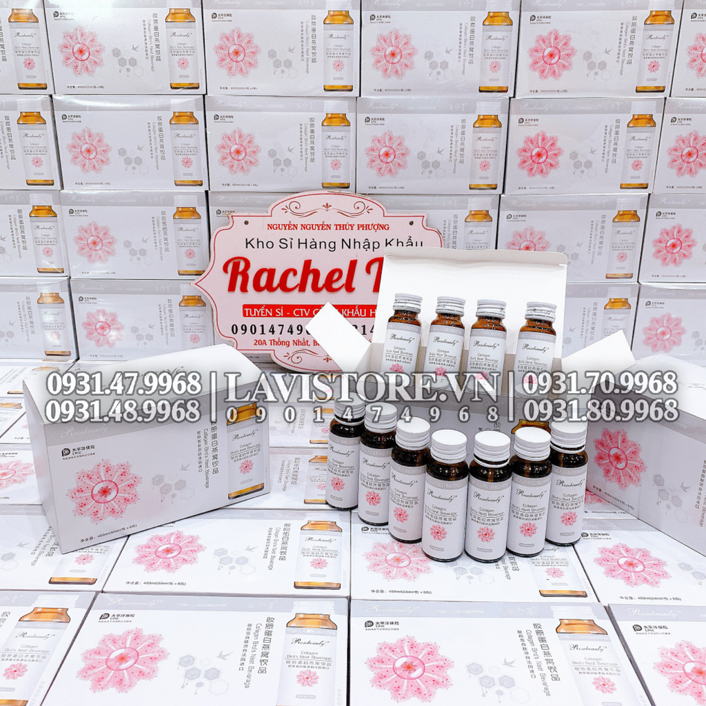 (12/2024) Nước uống Collagen Yến Rosebeauty (8chai*50ml)