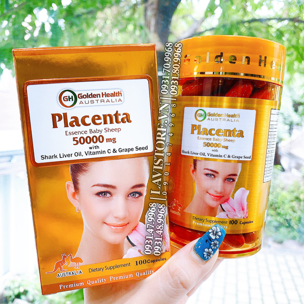 (02/2026) Nhau thai cừu Golden Health Placenta 50000mg 100v
