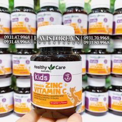 KIDS CHEWABLE ZINC + VITAMINC HEALTHY CARE 60V