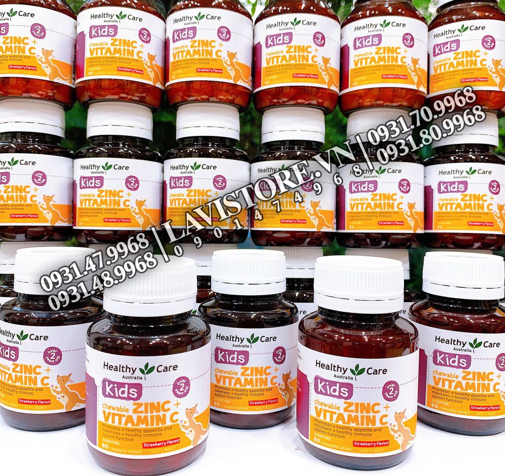 KIDS CHEWABLE ZINC + VITAMINC HEALTHY CARE 60V