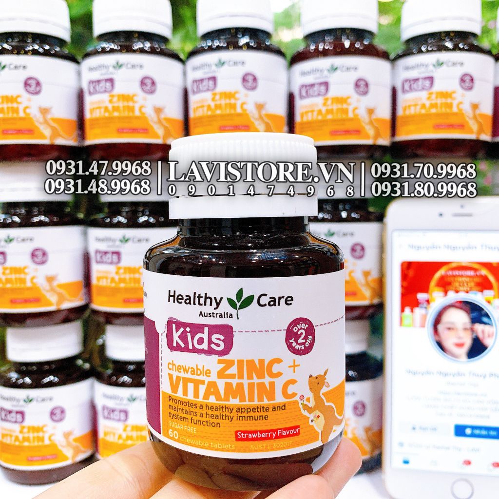 KIDS CHEWABLE ZINC + VITAMINC HEALTHY CARE 60V