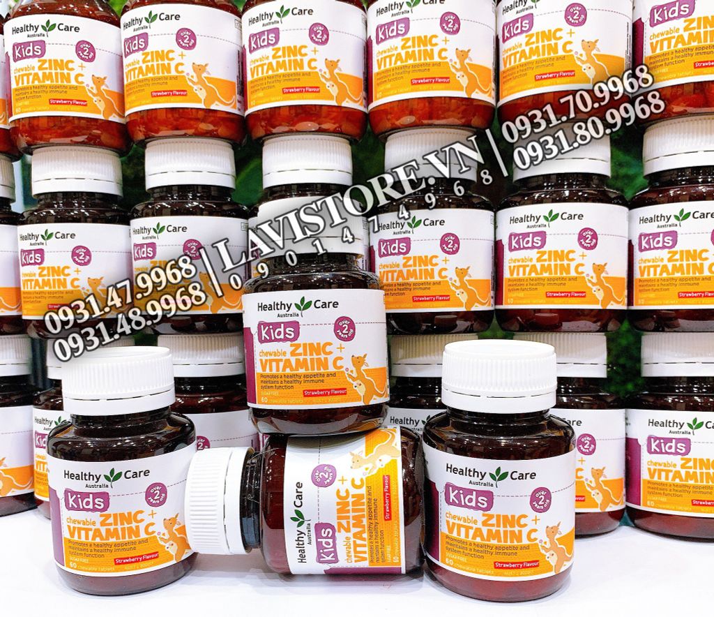 KIDS CHEWABLE ZINC + VITAMINC HEALTHY CARE 60V