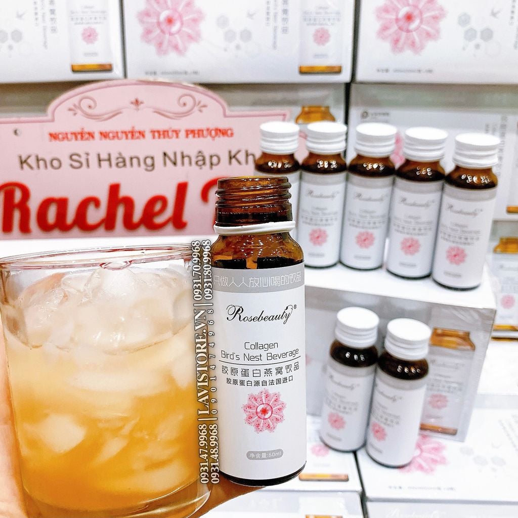 (12/2024) Nước uống Collagen Yến Rosebeauty (8chai*50ml)