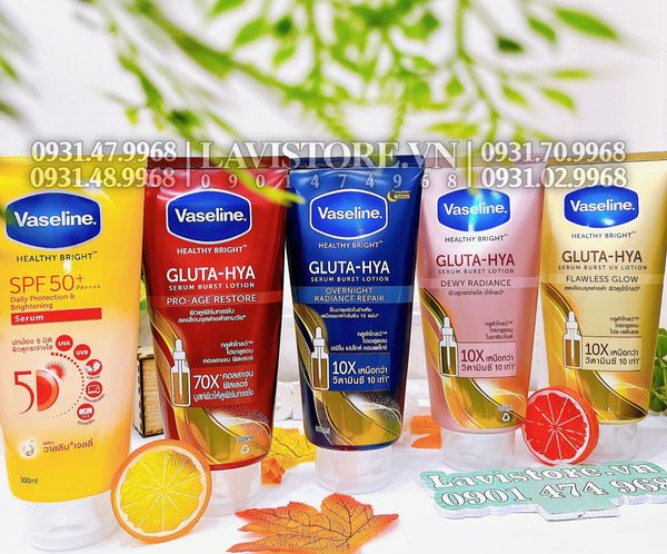 (11/2024) Dưỡng thể Vaseline Gluta-HYA 10X 300ml - MÀU VÀNG (Ban ngày)