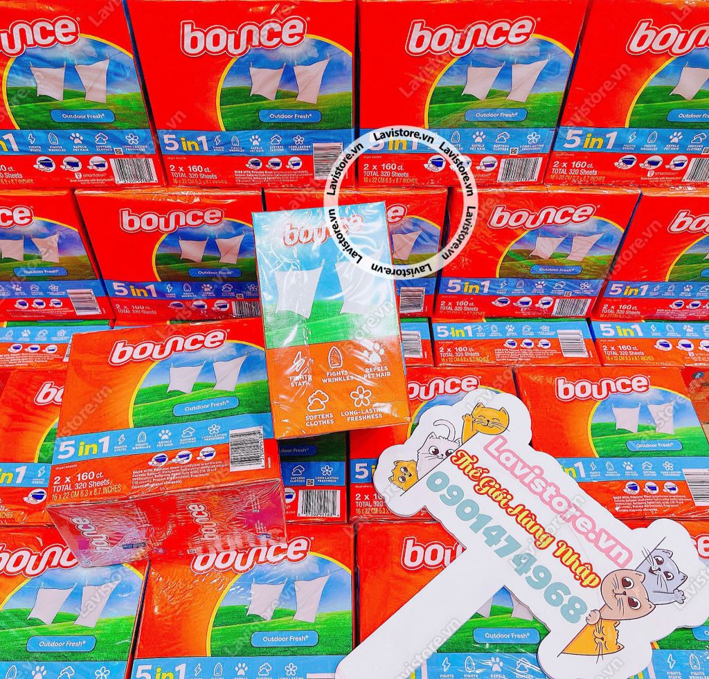 (MẪU MỚI ) Giấy thơm Bounce 5IN1 (2h x 160tờ)