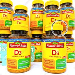 (10/2025) Viên uống bổ sung Vitamin D3 Nature Made D3 1000 IU 300v