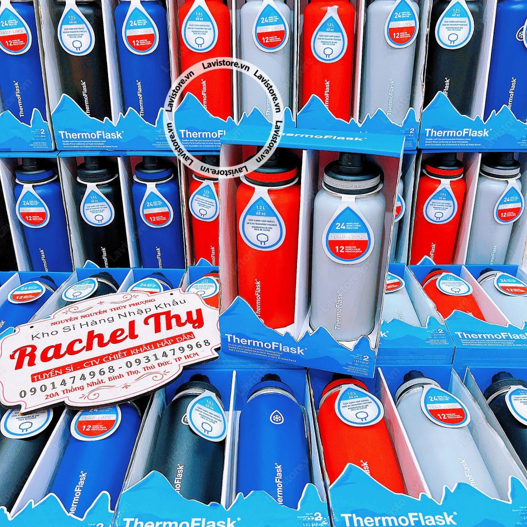 Set bình giữ nhiệt Thermo Flask 1.2lit*2 - MÀU ĐỎ | MÀU XÁM