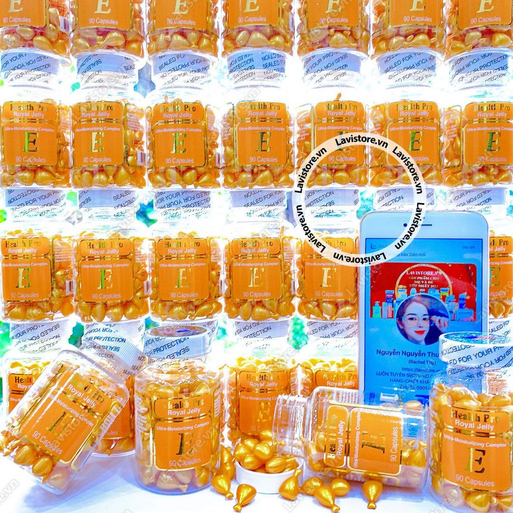 Viên dưỡng da Vitamin E Health Pro Royal Jelly 90v