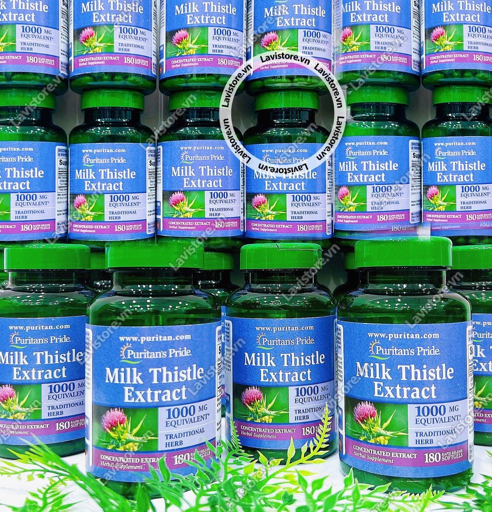 (12/2026) Giải độc gan Milk Thistle Extract 1000mg Puritan's Pride 180v