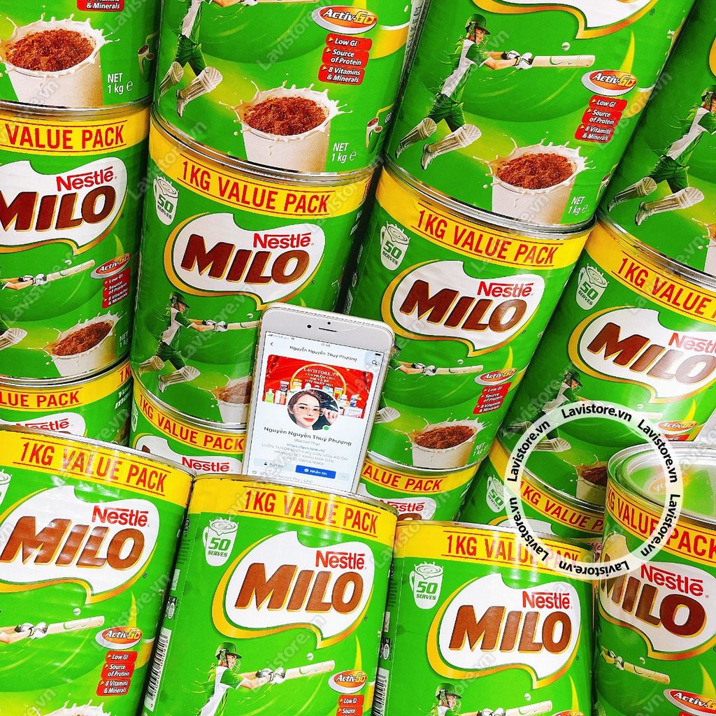 (10/2024) Bột Milo Úc 1kg hộp thiếc