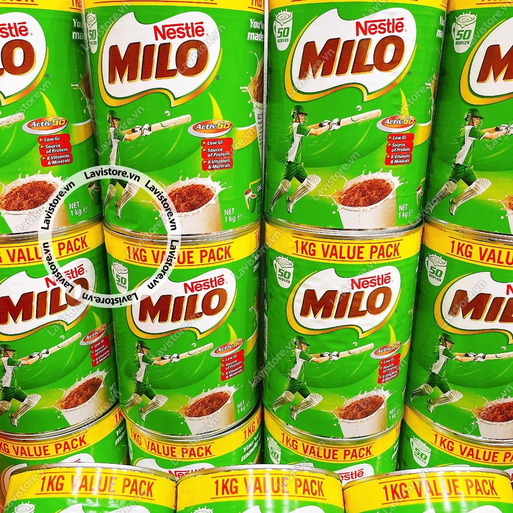 (10/2024) Bột Milo Úc 1kg hộp thiếc