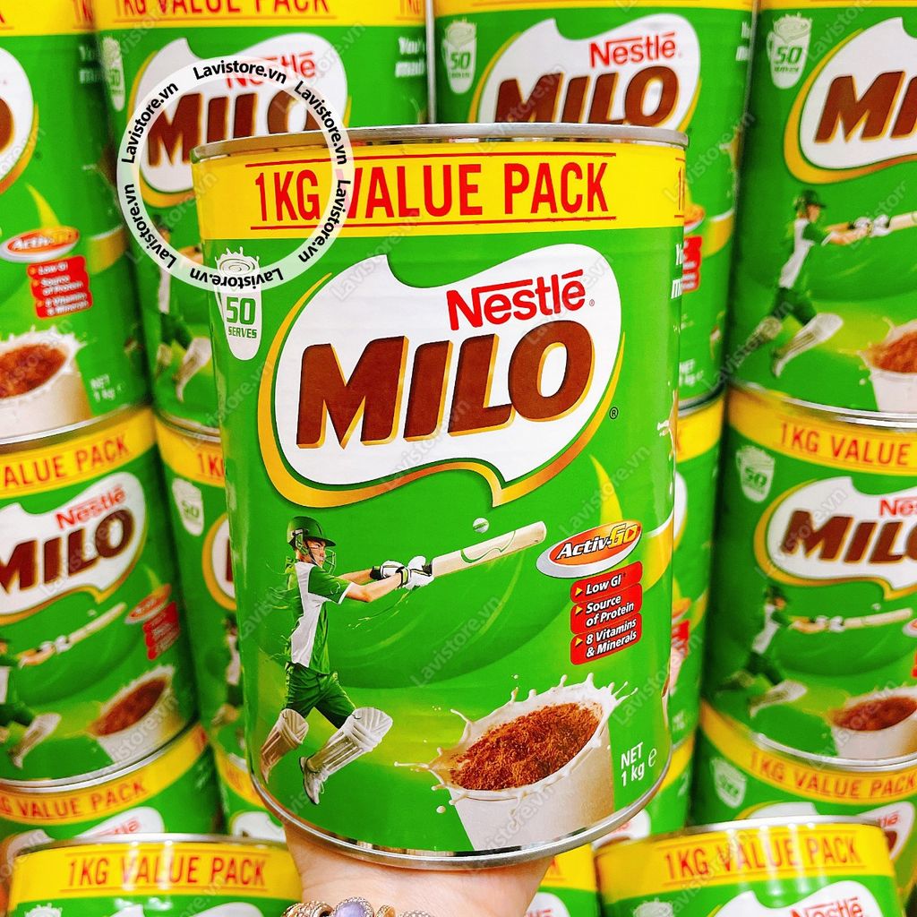 (10/2024) Bột Milo Úc 1kg hộp thiếc