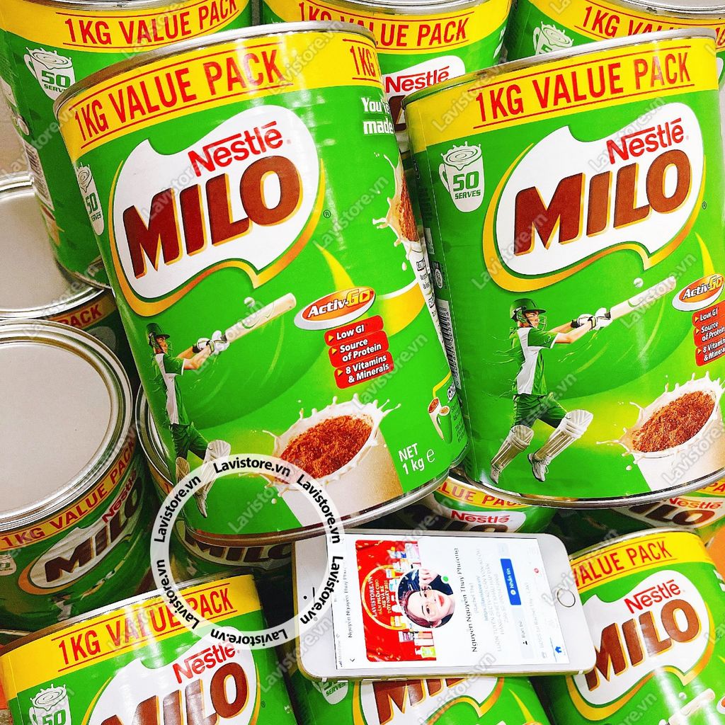 (10/2024) Bột Milo Úc 1kg hộp thiếc