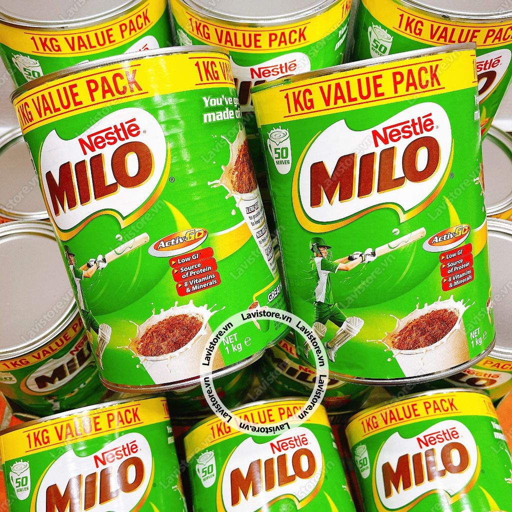 (10/2024) Bột Milo Úc 1kg hộp thiếc